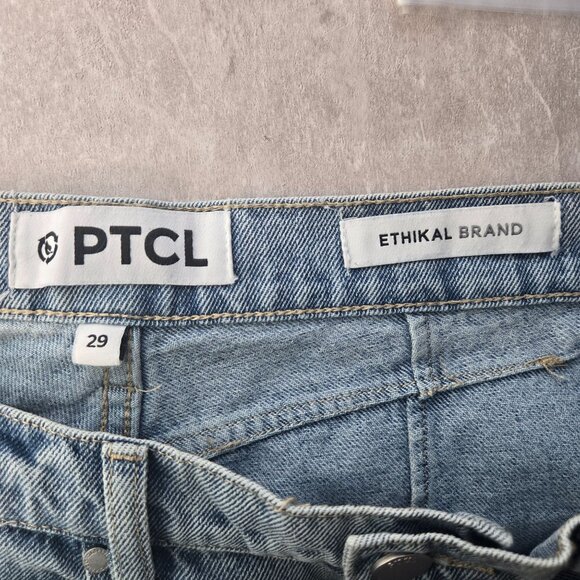 PTCL Barrell Jeans High Waisted Women 29 Light Blue Relaxed Baggy Wide Leg Denim - Picture 8 of 12